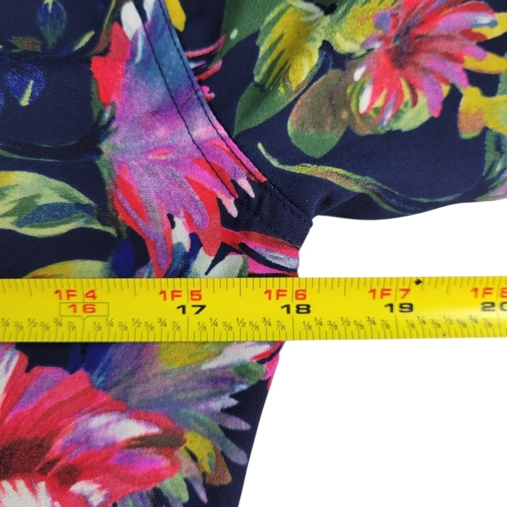 J Crew Dress Size 6 Floral Long Sleeve Flounce Hem Fitted Waist Back Zip Lined